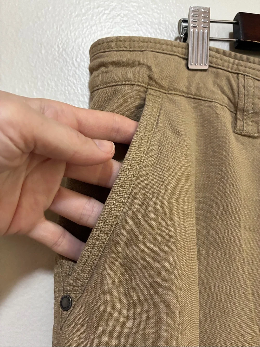 Murano Baird McNutt Irish Linen Men's Drawstring Chino Pants Khaki Brown